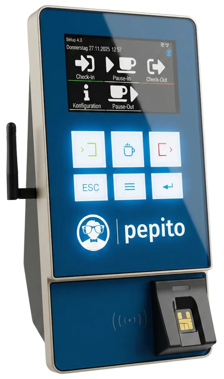 Pepito Terminal für Zeiterfassung am Eingang